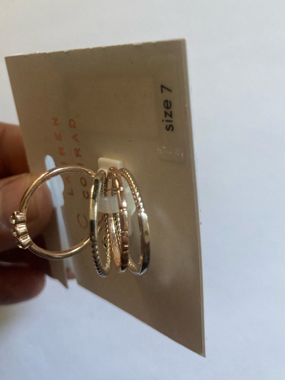 Lauren Conrad Rings - Rose Gold and Silver Mixed-Texture Stackable Rings - Picture 4 of 4